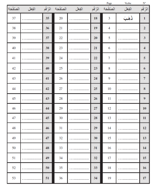 Cahier de conjugaison de verbes en arabe (PDF) – Image 4