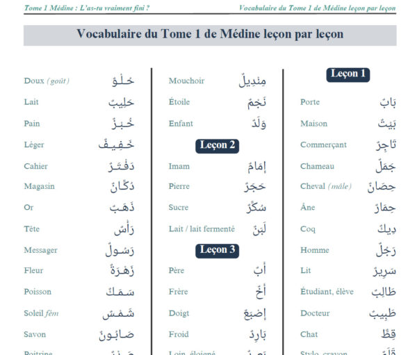 Tome Médine 1 : L'as-tu (vraiment) fini ? arabe-correct